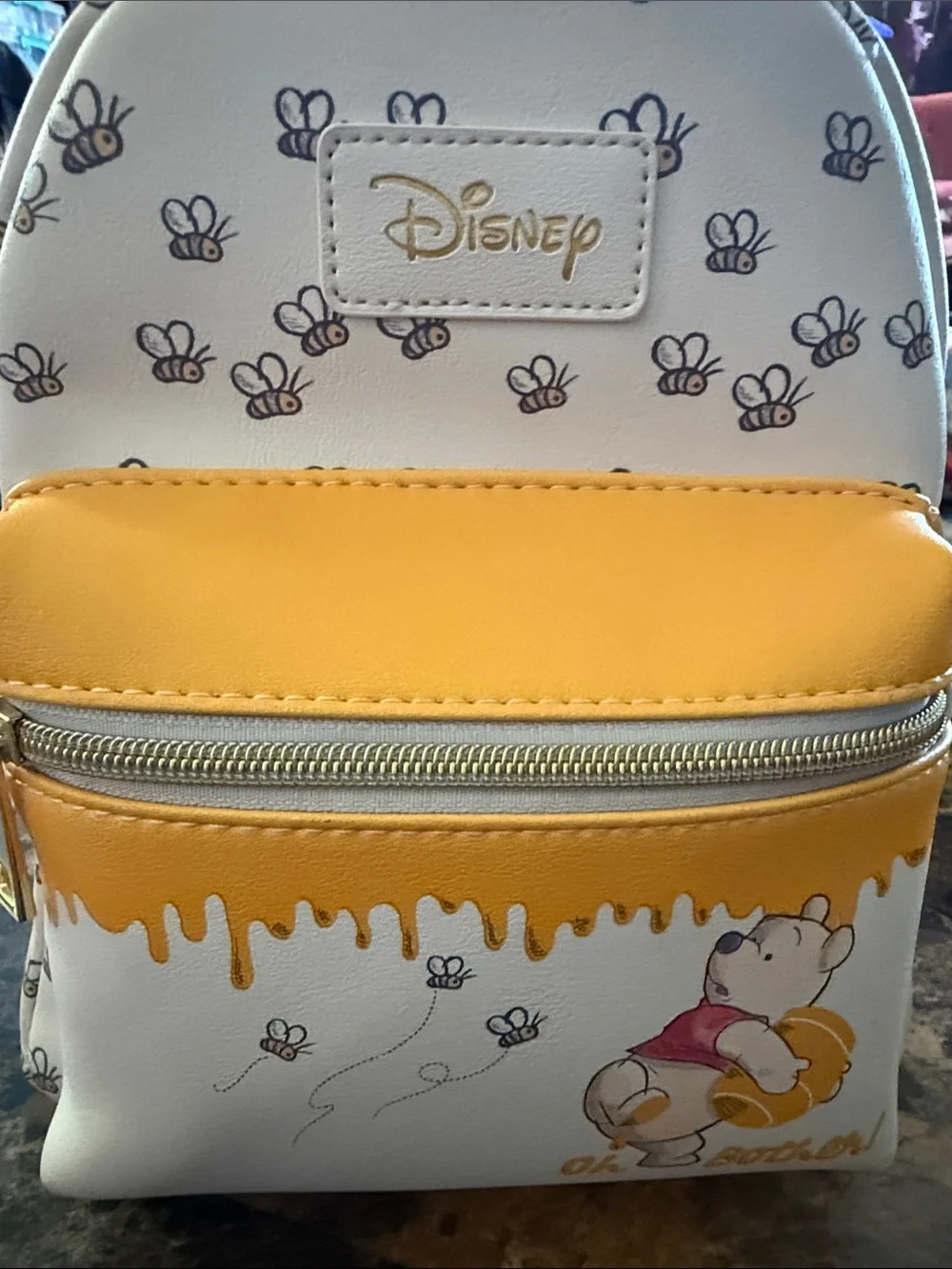 Loungefly Disney Winnie the Pooh Honey Drip Mini Backpack - White & Yellow